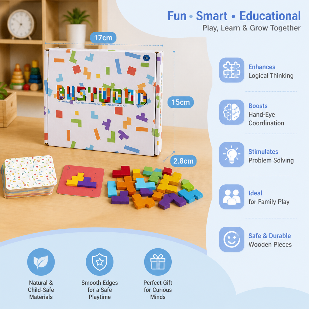 Wooden Shape Matching Puzzle Family Game