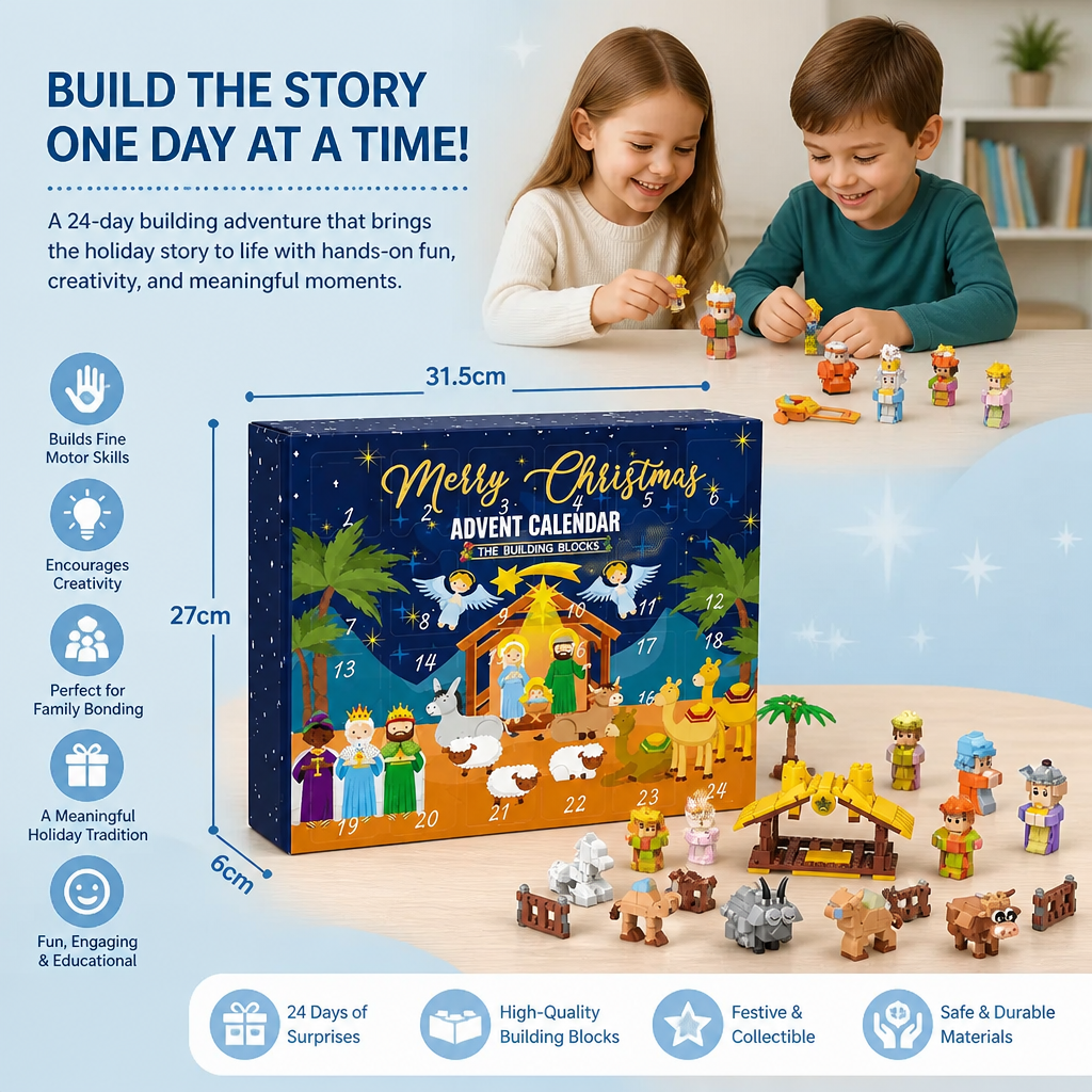 Christmas Nativity Building Blocks Advent Calendar for Kids