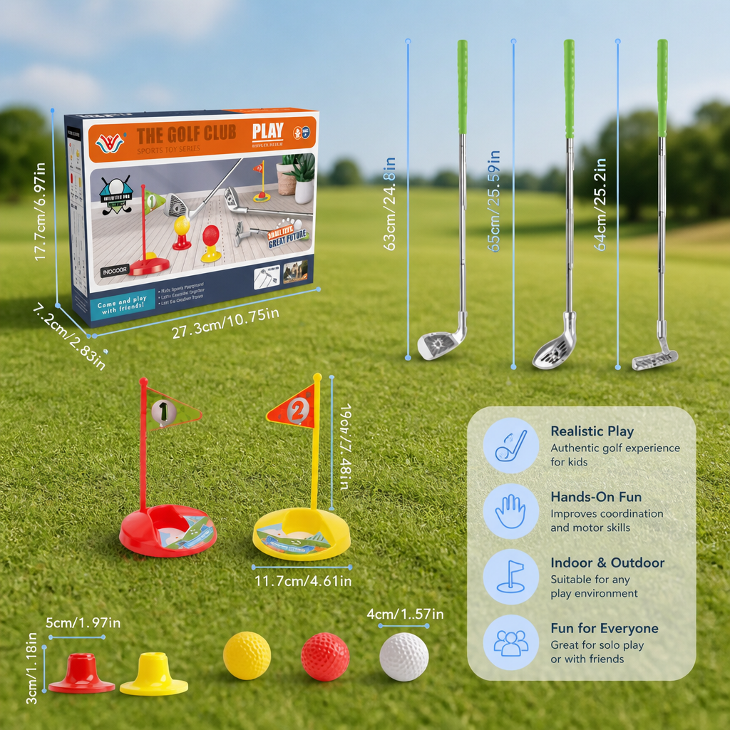 Kids Golf Set with Adjustable Clubs – Perfect for Backyard Play