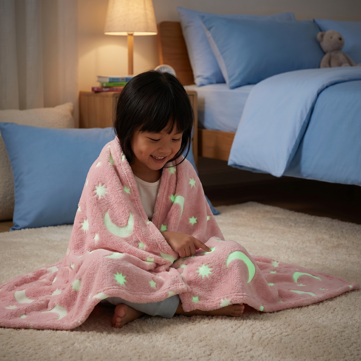 Shimmering Star Blanket – Glow-in-the-Dark Cozy Blanket
