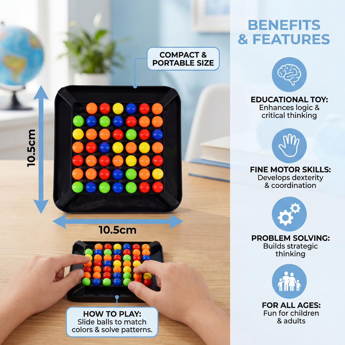 Colour Match Logic Game – Interactive Ball Puzzle for Children & Adults