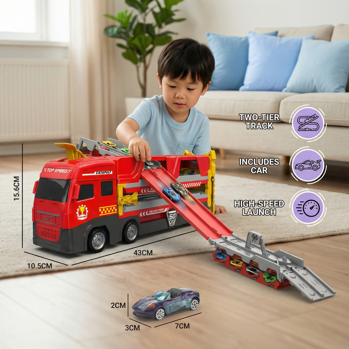 Racing Track Toy Truck for Children