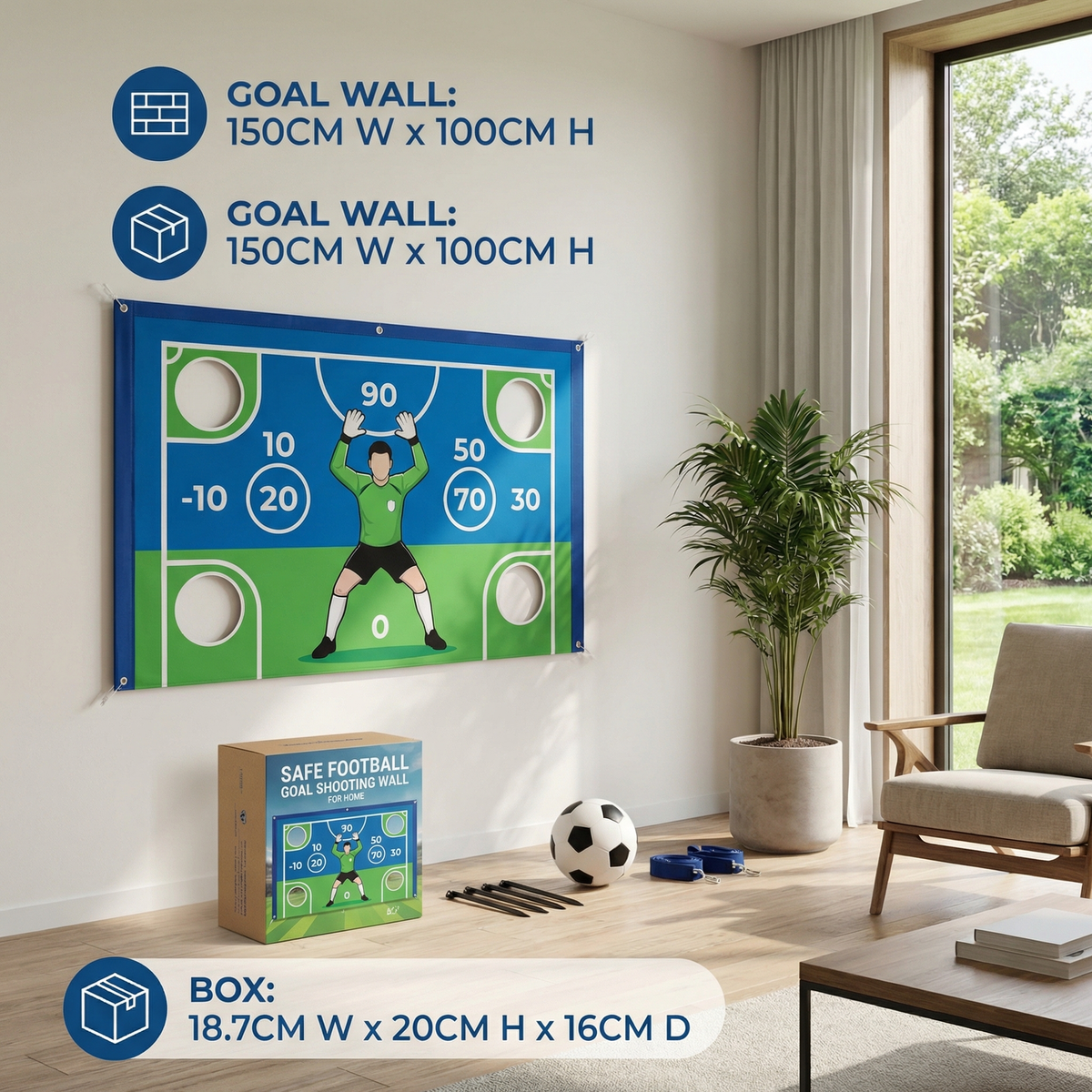 Safe Football Goal Shooting Wall for Home