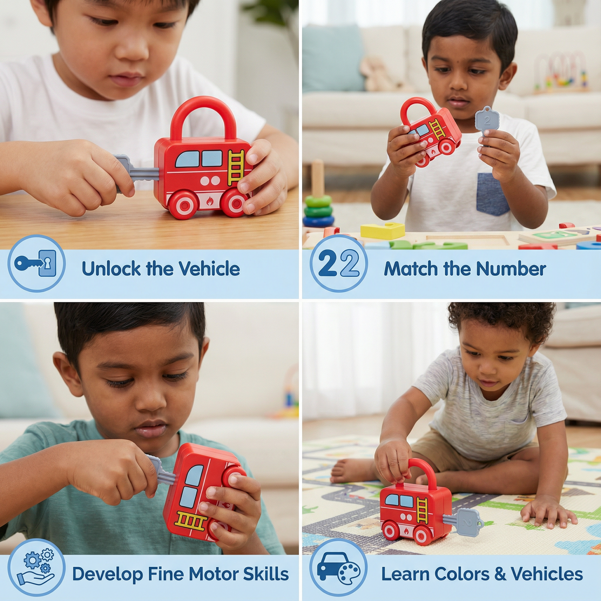 Montessori Key & Lock – Patterns and Colours Toy