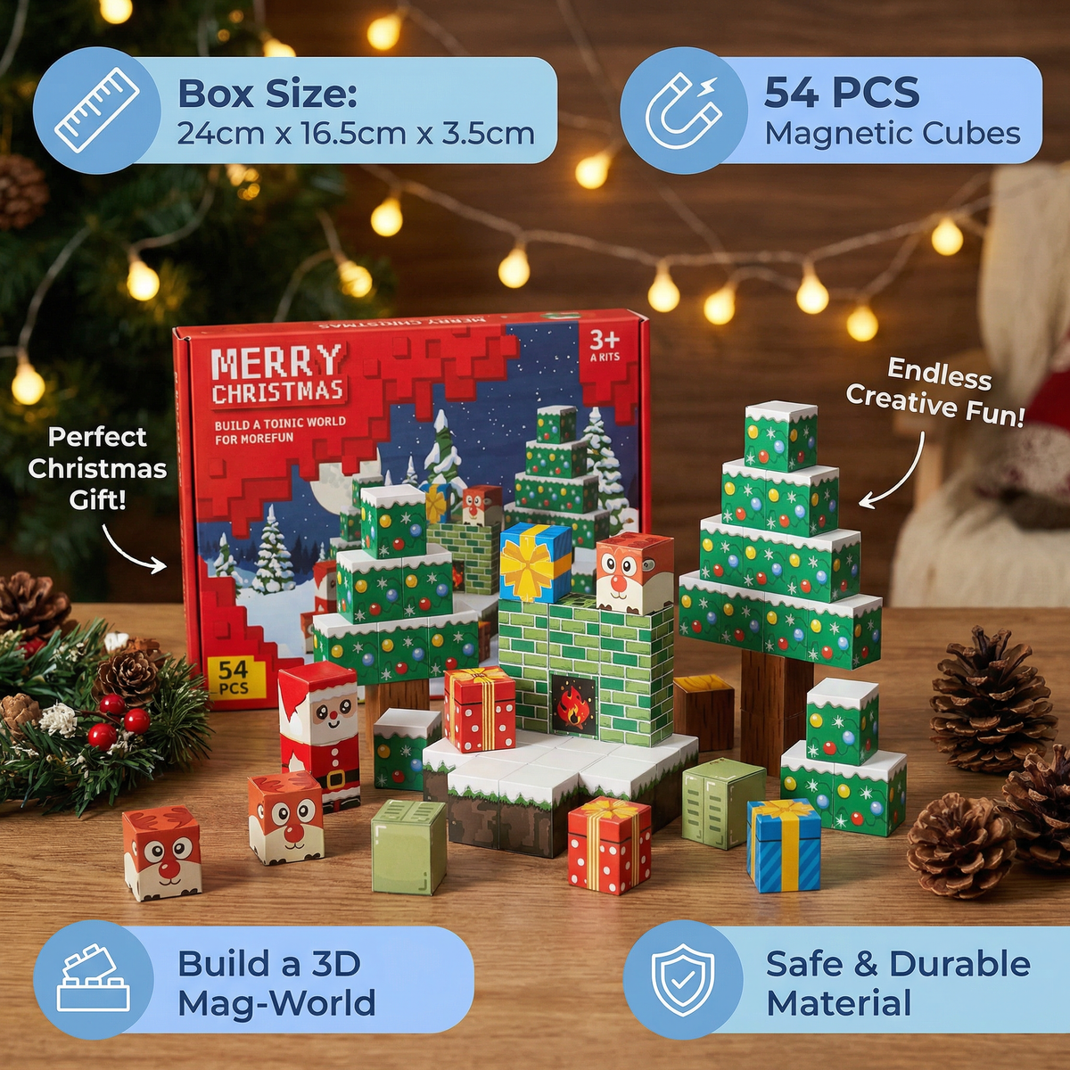 Christmas Magnetic Building Cubes