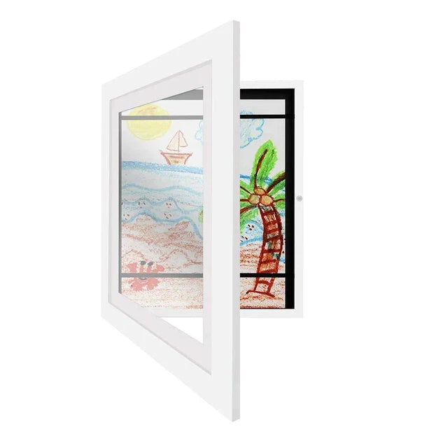 Children’s Art Display Frame ⎜ Flip-Open Picture Frame with Storage for Drawings and Creative Projects