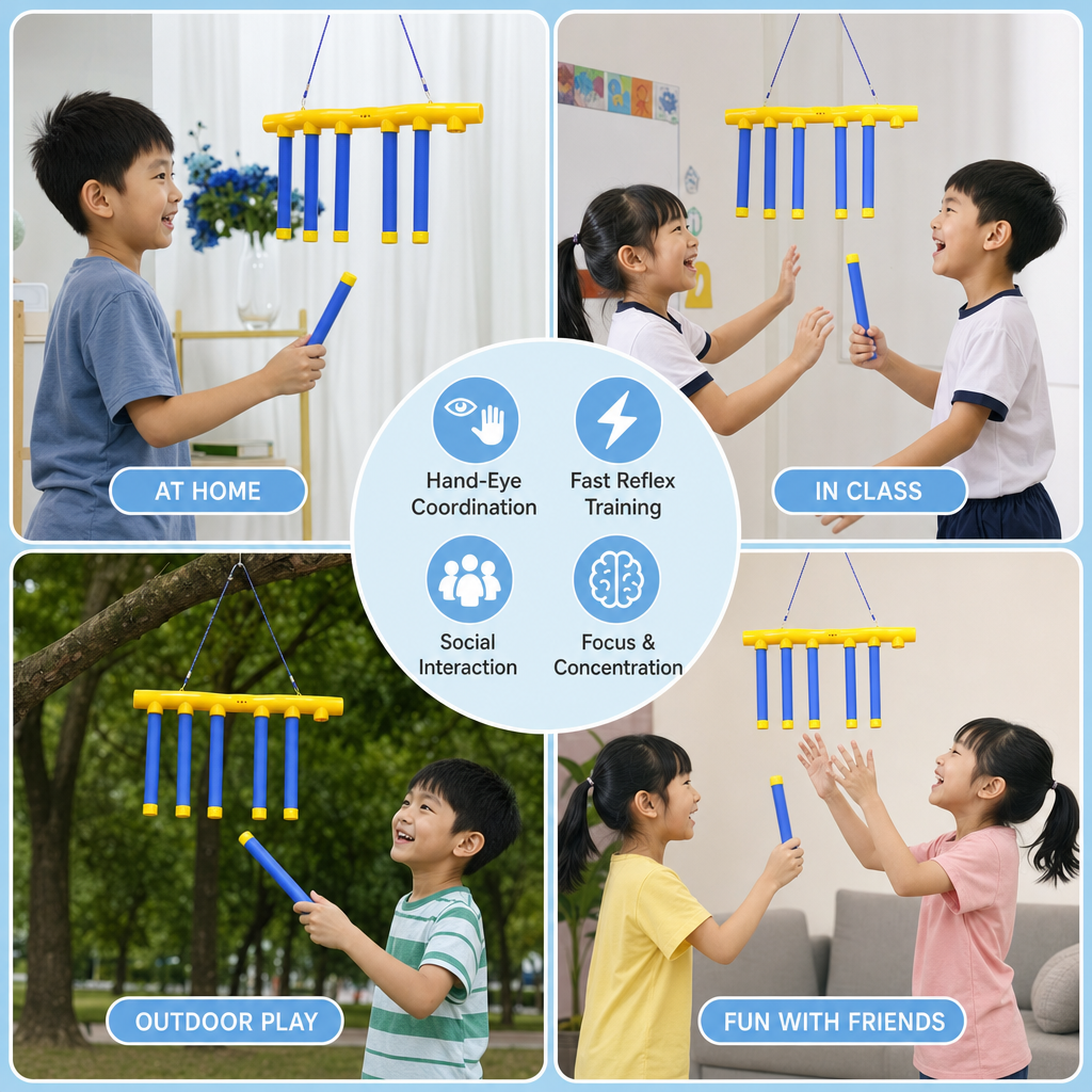Falling Sticks Reflex Challenge Game – Hand-Eye Coordination Toy