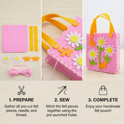 Secure DIY Felt Pouch Set for Self-Sewing