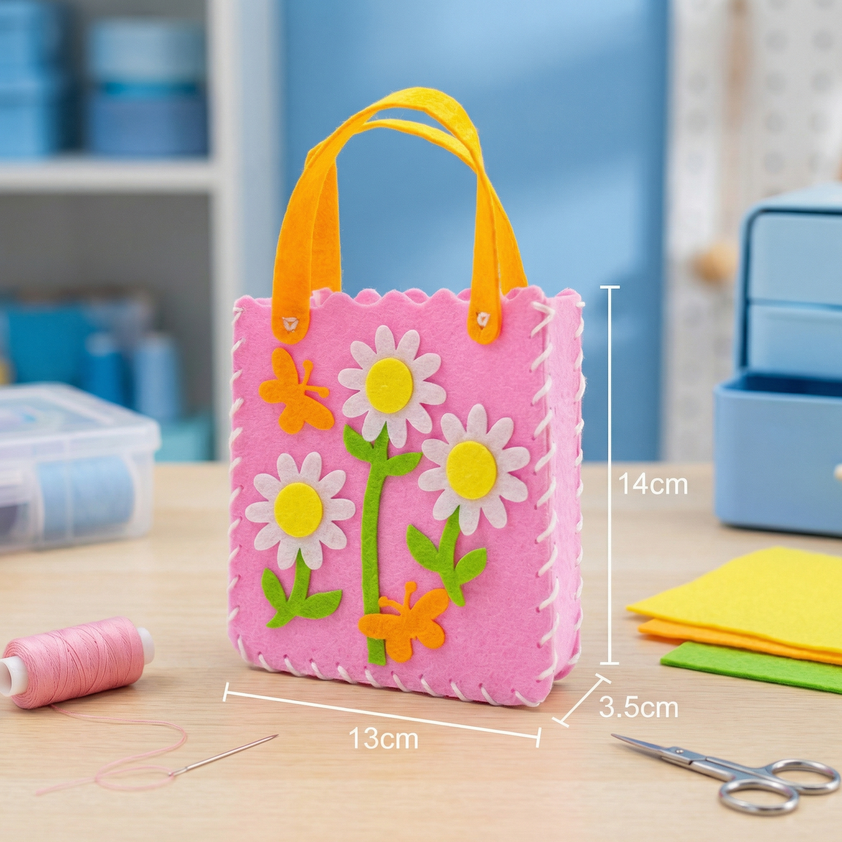Secure DIY Felt Pouch Set for Self-Sewing