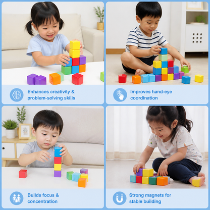 Toddler Safe 4.2cm Magnetic Building Cubes – STEM Learning Blocks