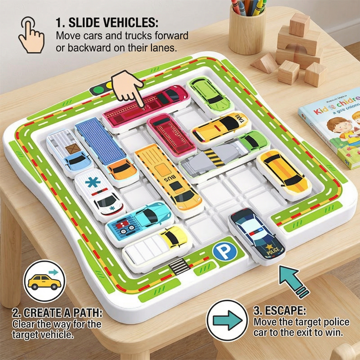 Logical Thinking – Car Parking Puzzle Toy for Children