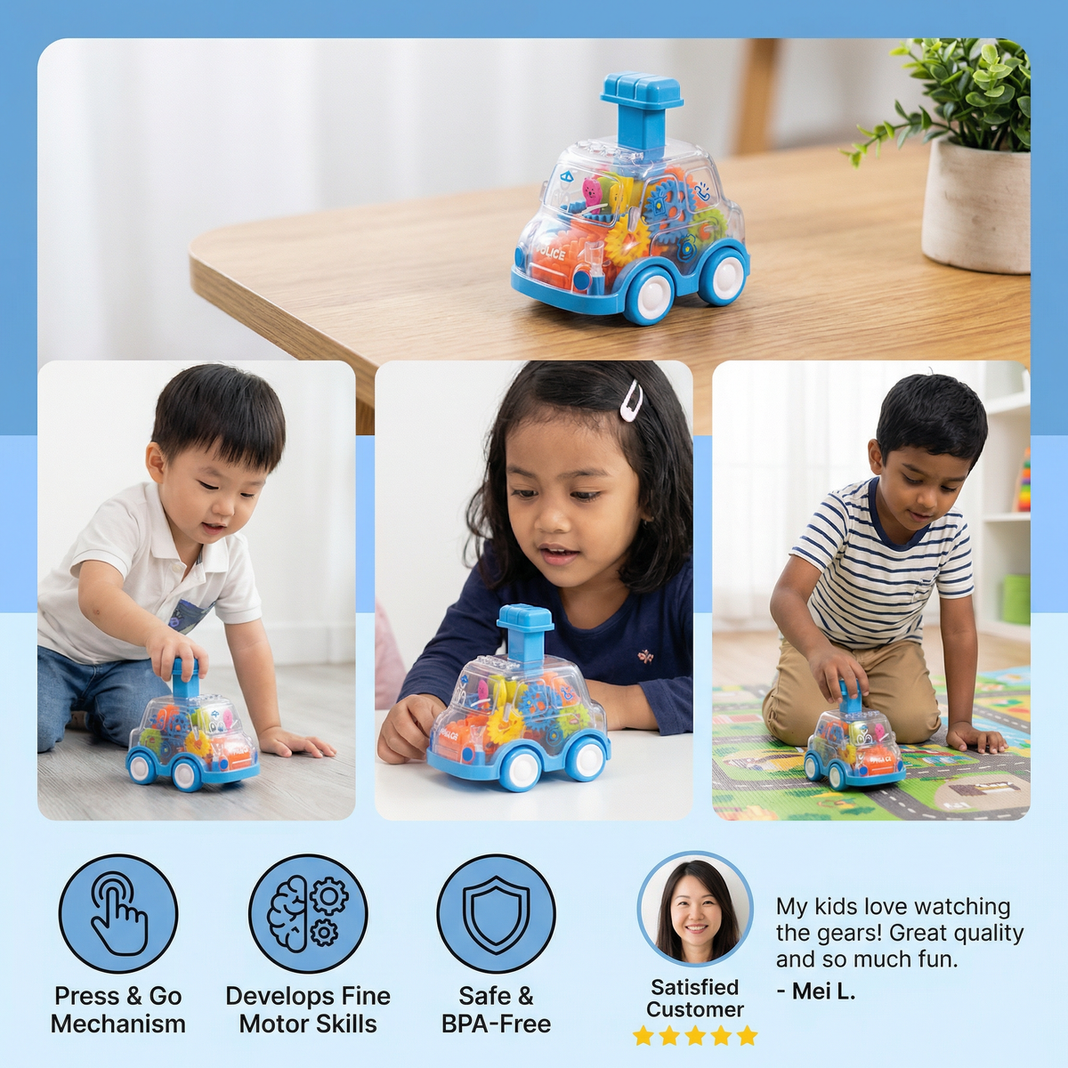 Press and Go - Gear Play Cars