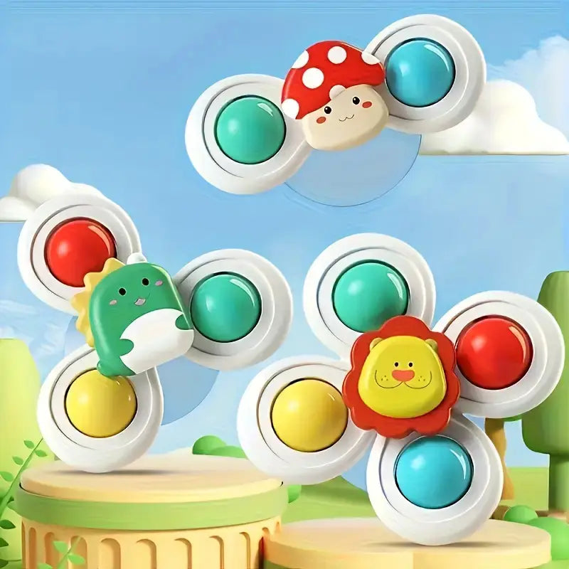 Cute suction cup toy for babies Set of 3