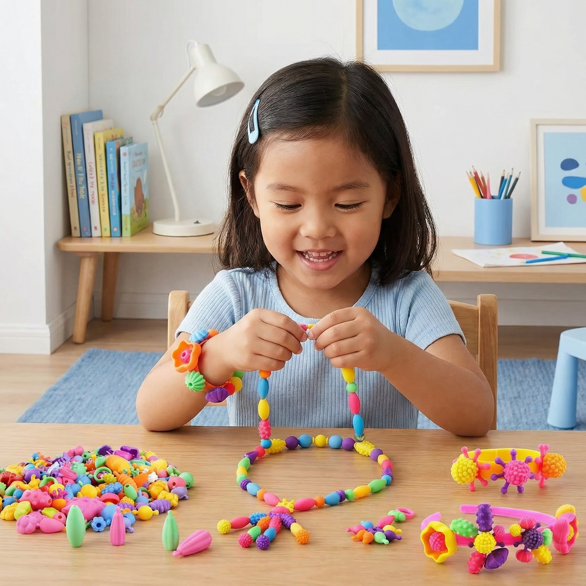 Children’s Pop Beads Set ⎜ Colorful DIY Jewelry Kit for Creative Play and Fine Motor Skill Development