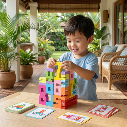 Wooden Number Blocks for Kids ⎜ Colorful Stacking Toy for Counting, Logic and Early Math Learning