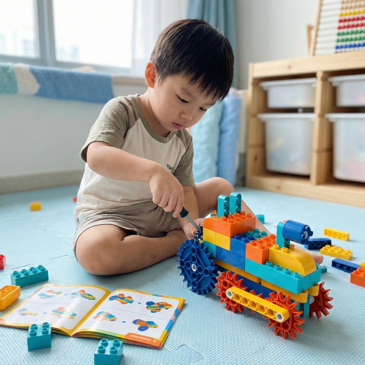 Science And Educational Building Blocks With Motor