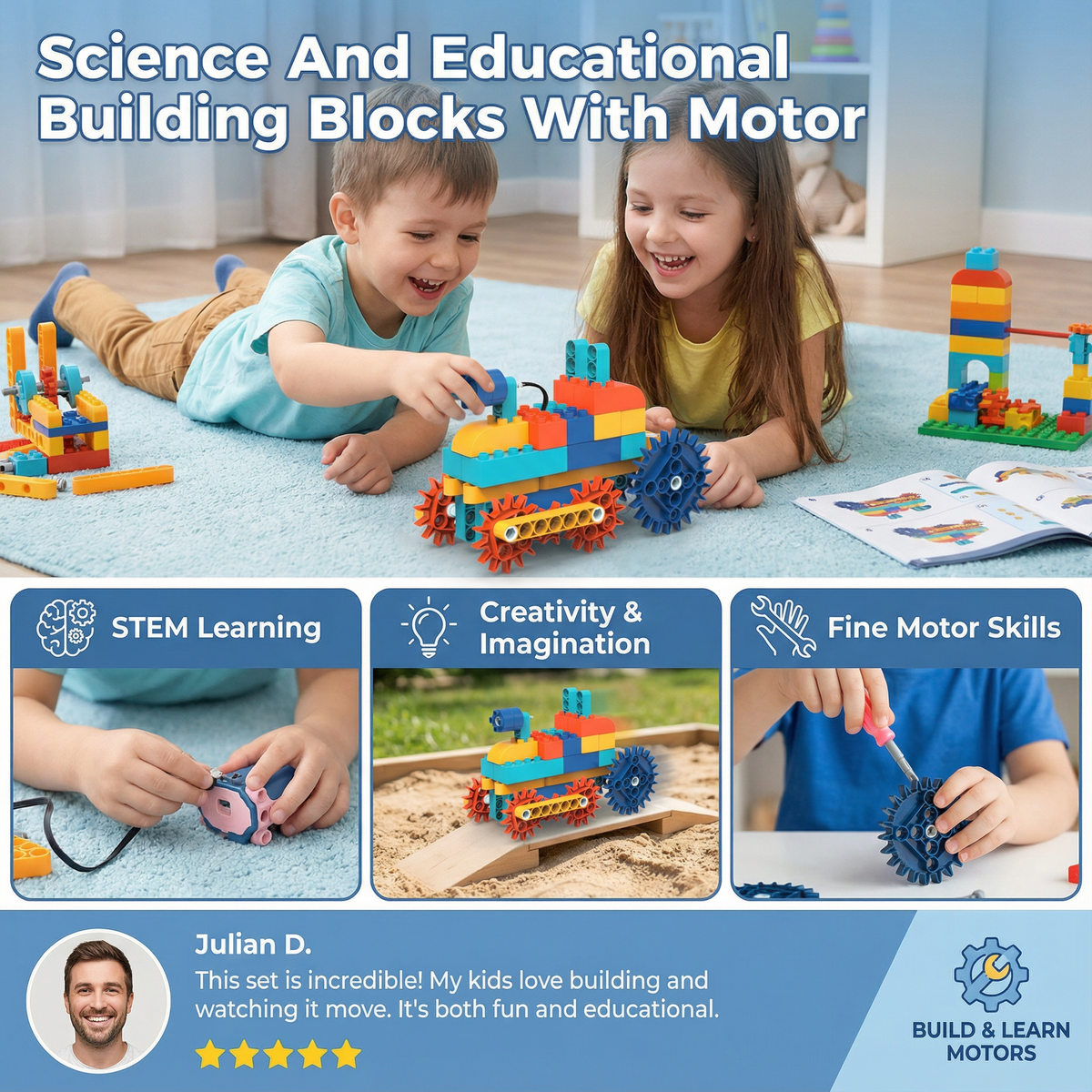 Science And Educational Building Blocks With Motor