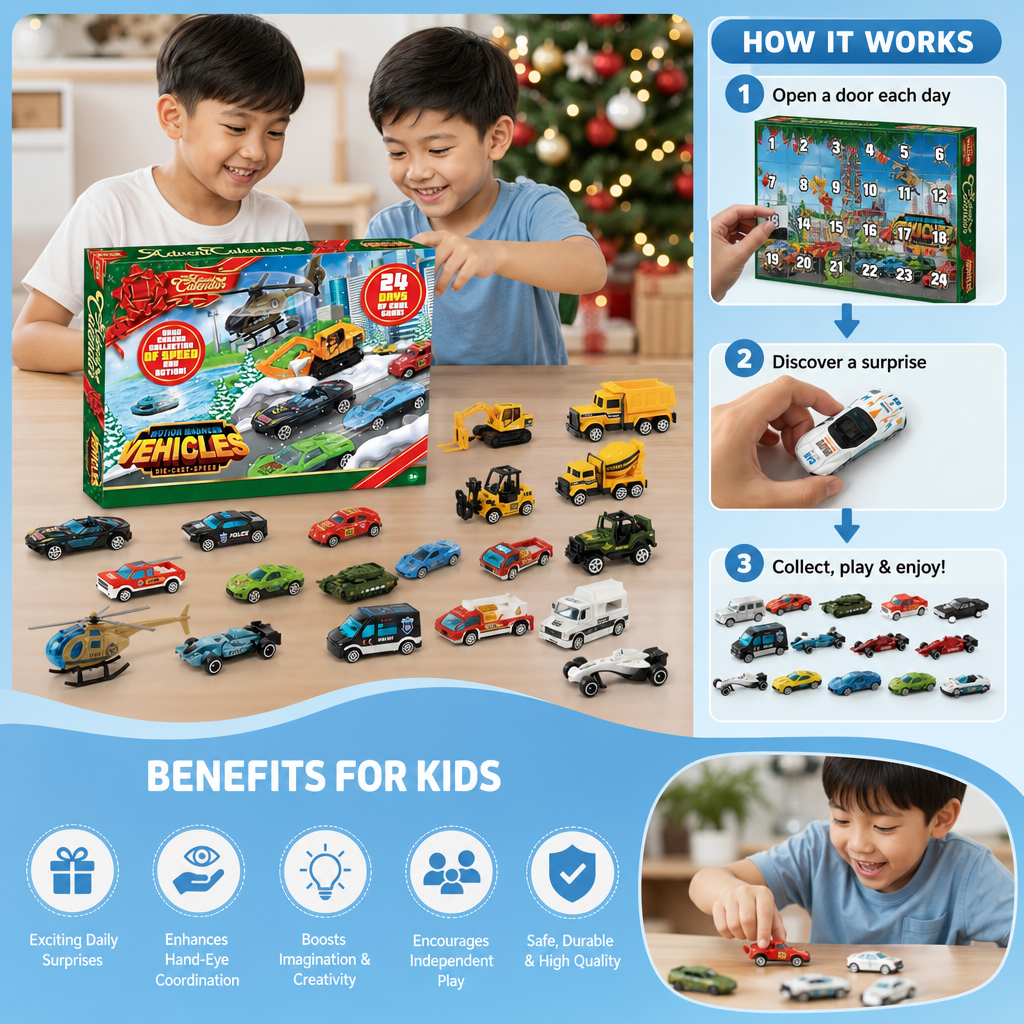 Christmas Die-Cast Car Advent Calendar for Kids