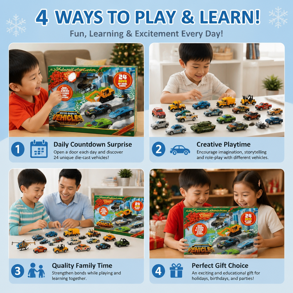 Christmas Die-Cast Car Advent Calendar for Kids