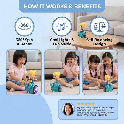 Interactive 360° Dancing Balance Toy with Lights & Music
