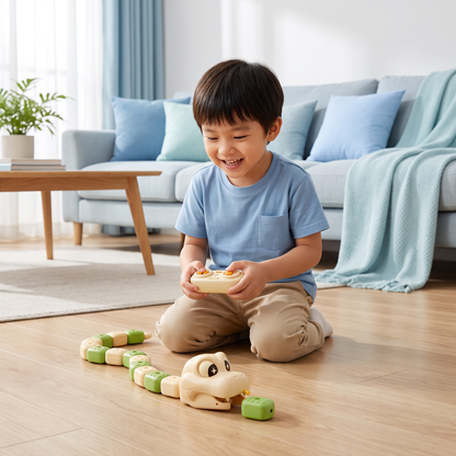 Interactive Growing RC Snake STEM Toy – Eats Blocks & Grows Longer