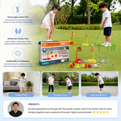 Kids Golf Set with Adjustable Clubs – Perfect for Backyard Play