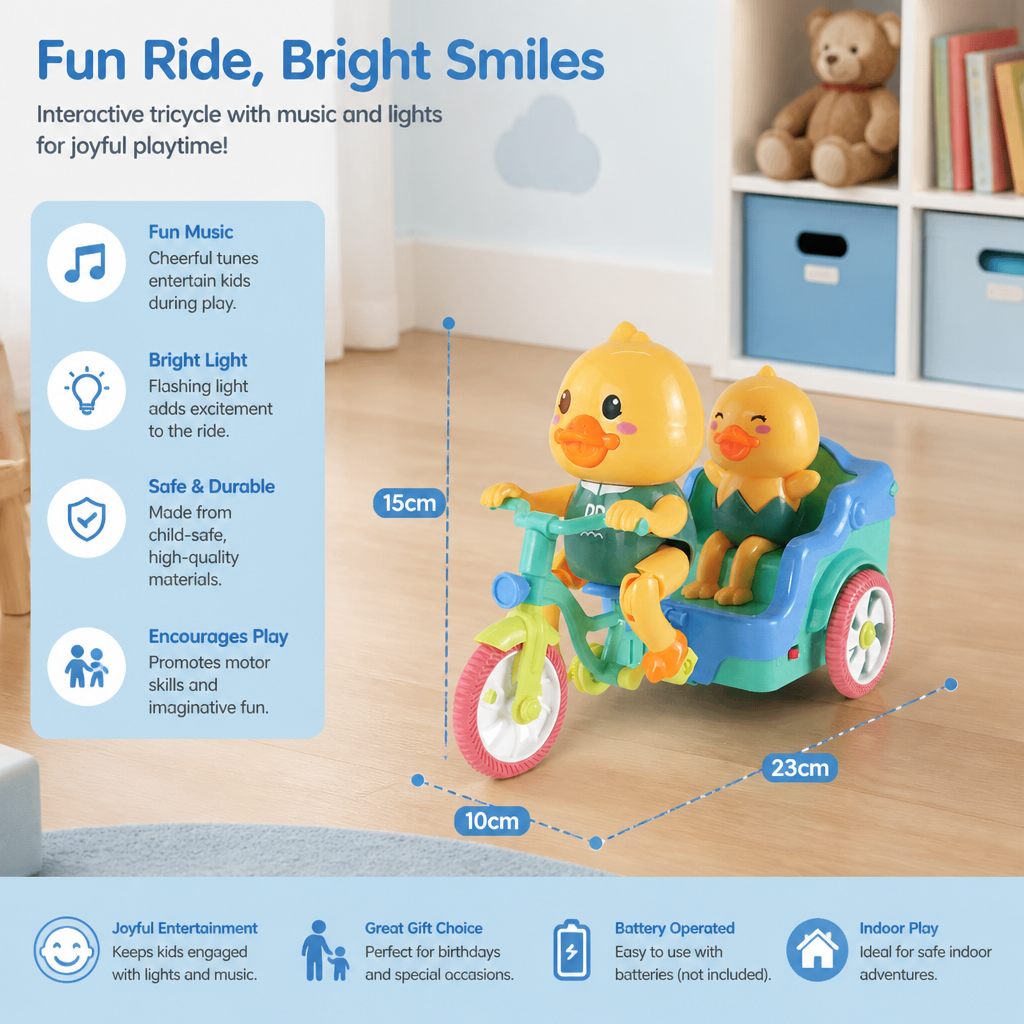 Electric Animal Tricycle – Interactive Ride-On Toy with Music & Light for Children