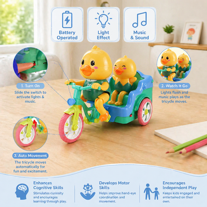 Electric Animal Tricycle – Interactive Ride-On Toy with Music & Light for Children