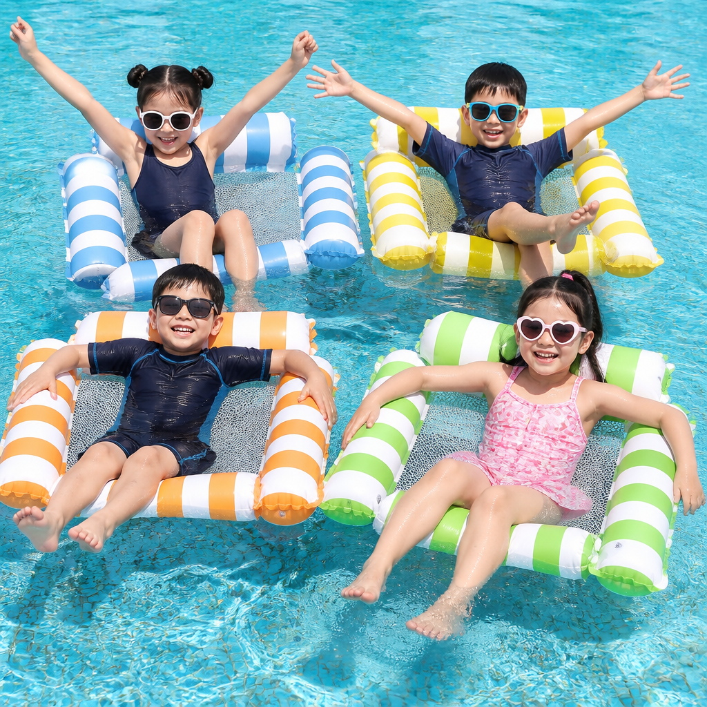Inflatable Pool Seat for Children – Water Hammock with Mesh Surface