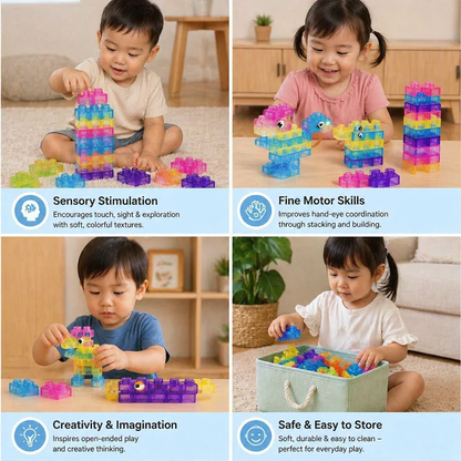 Sensory Soft Building Blocks for Kids – Soft, Squeezable Learning Blocks for Play & Fun