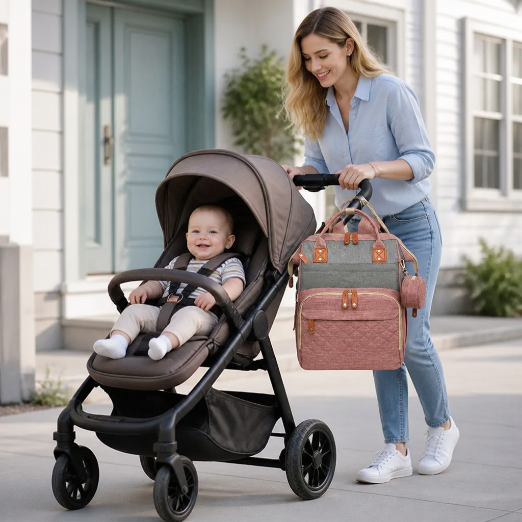 3-in-1 Travel Diaper Backpack with Foldable Baby Bed – Perfect for On-the-Go Parents