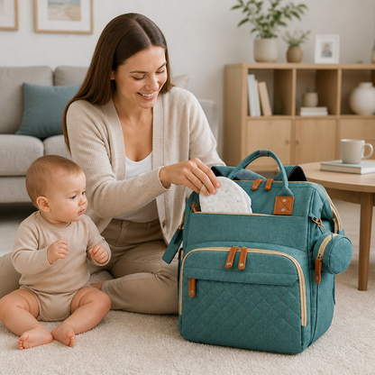 3-in-1 Travel Diaper Backpack with Foldable Baby Bed – Perfect for On-the-Go Parents