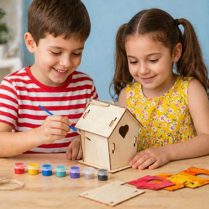 Colorful DIY Wooden Birdhouse Kit for Kids – Paint & Craft Set