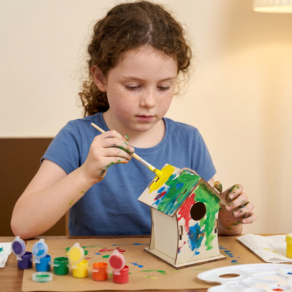 Colorful DIY Wooden Birdhouse Kit for Kids – Paint & Craft Set