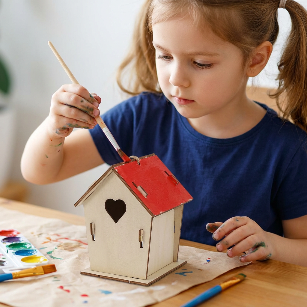 Colorful DIY Wooden Birdhouse Kit for Kids – Paint & Craft Set
