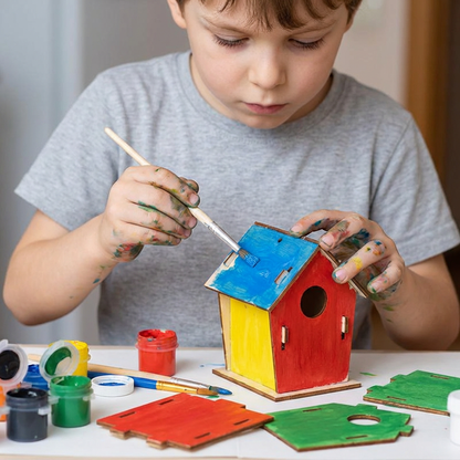 Colorful DIY Wooden Birdhouse Kit for Kids – Paint & Craft Set