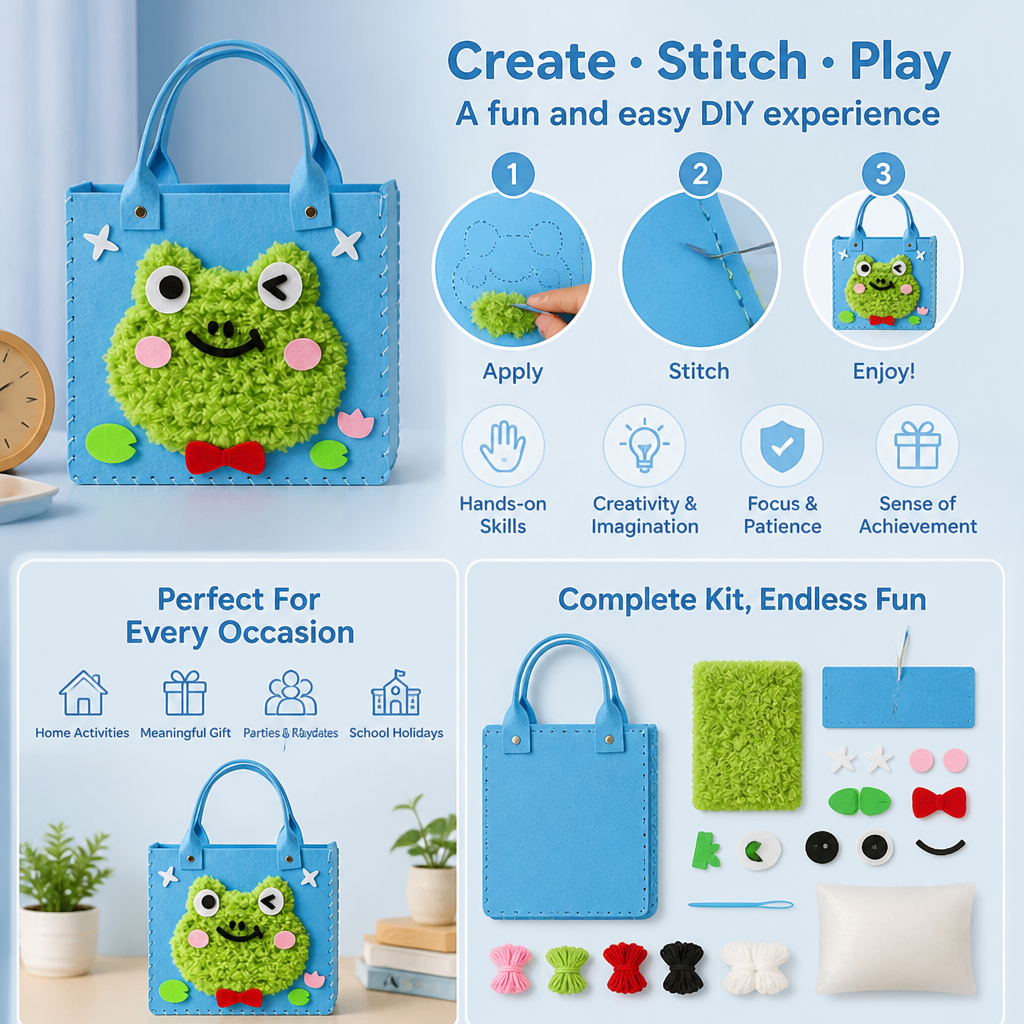 Kids DIY Plush Tote Bag Craft Kit