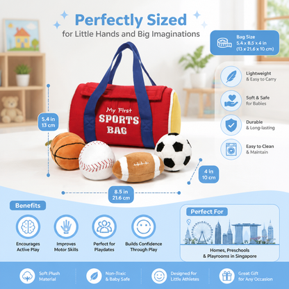 My First Sports Plush Bag – Soft Baby Play Set