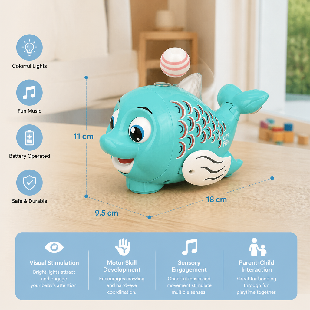 Interactive Floating Ball Fish Toy with Lights & Music