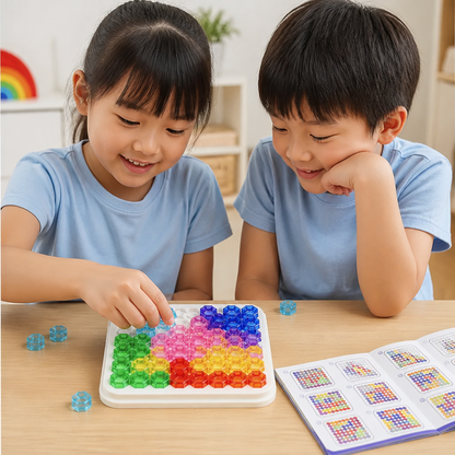 Rainbow Bead Puzzle Board – Logic & Problem-Solving Game