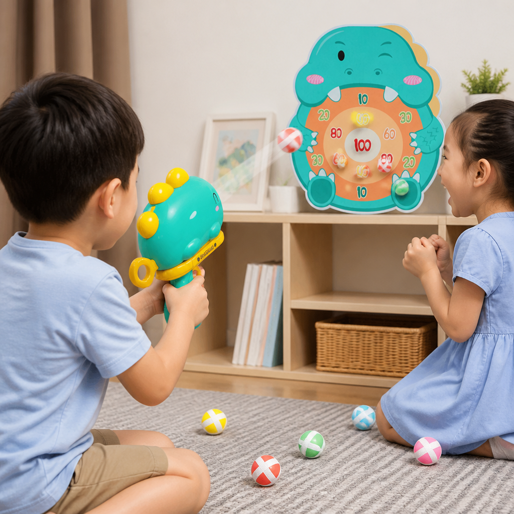 Dinosaur Sticky Ball Shooter – Target Shooting Game for Kids