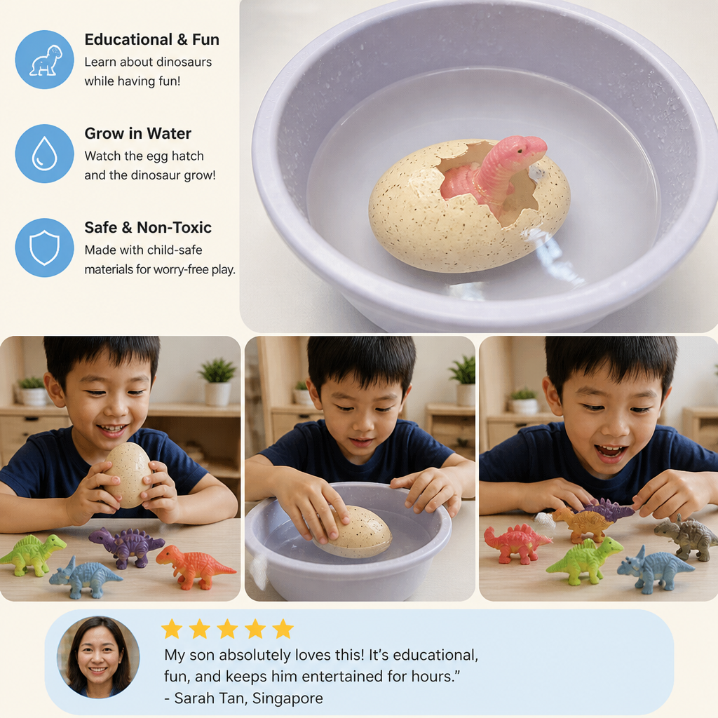 Educational Grow-in-Water Dinosaur Hatching Egg Toy for Kids