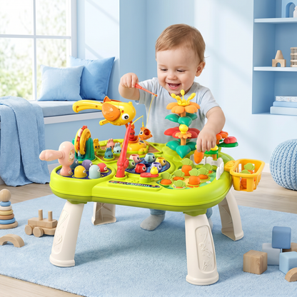 Kids Multifunctional Activity Game Table with Multiple Play Stations