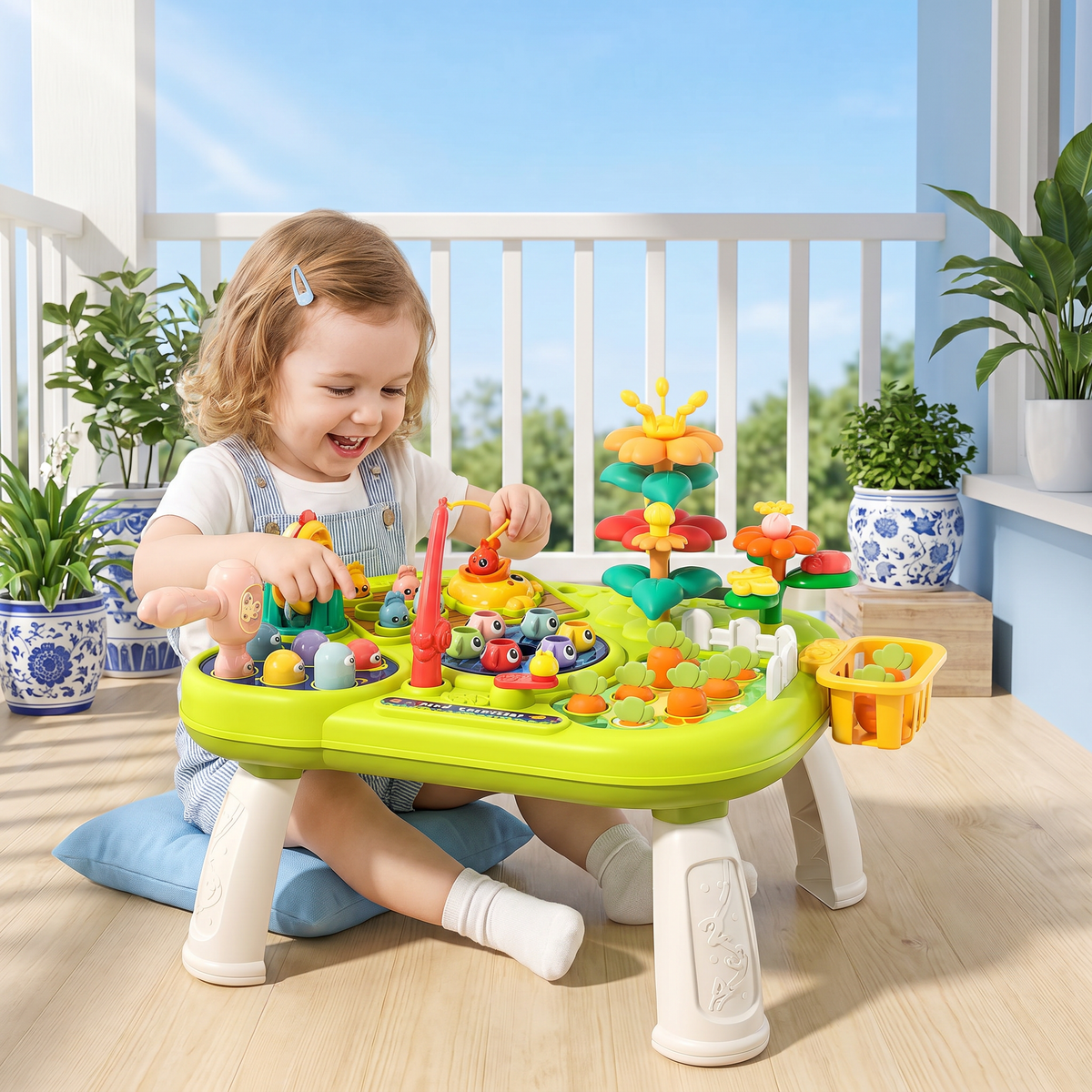 Kids Multifunctional Activity Game Table with Multiple Play Stations