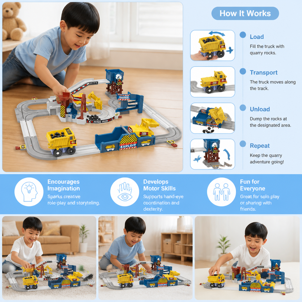 Interactive Electric Quarry Adventure Train Set