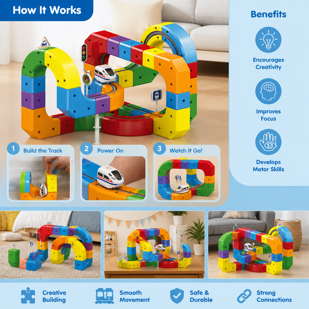 Magic rail cube track kids toy
