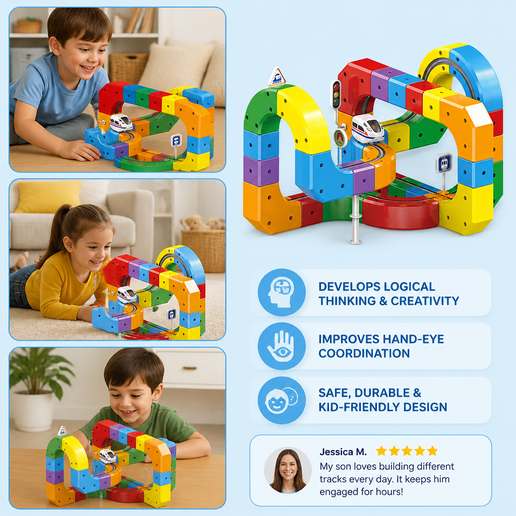 Magic rail cube track kids toy