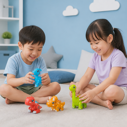 Easy-Assembly STEM Learning Dinosaur Toy with Lights & Sounds