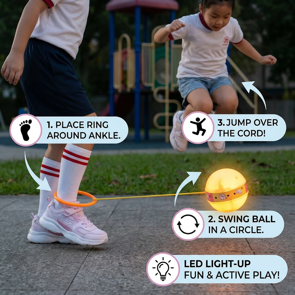 LED Ankle Skip Ball – Interactive Jumping Toy for Kids