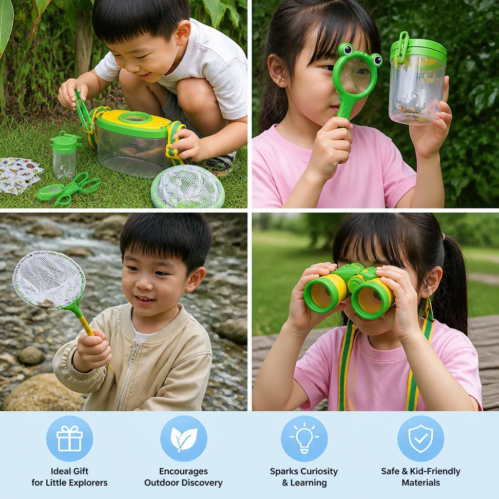 Kids Outdoor Bug Observation Explorer Kit with Accessories